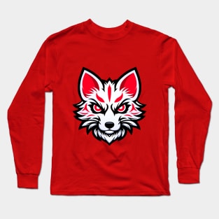 Kitsune, japanese icon, magical fox, aesthetic Long Sleeve T-Shirt